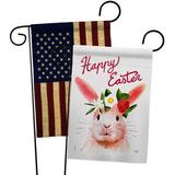 Breeze Decor Sweet Easter Bunny 2-Sided Polyester 18 x 13 in. Garden Flag in Red/White | 18.5 H x 13 W in | Wayfair