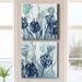 Winston Porter Indigo Field I - 2 Piece Painting Set Canvas/Metal in Blue/Green/Indigo | 16 H x 32 W x 1 D in | Wayfair