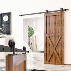 Homacer Standard Single Barn Door Hardware Kit in Black | 5 H x 4 D in | Wayfair DZ1TGH048C