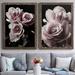 Red Barrel Studio® Rose Noir I - 2 Piece Picture Frame Painting Set on Canvas Canvas, Solid Wood in Black/Pink | 20 H x 17 W in | Wayfair
