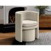 Barrel Chair - Etta Avenue™ Newton Upholstered Barrel Chair w/ Ottoman Set Velvet, Wood in White | 30 H x 26 W x 25 D in | Wayfair