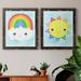 Zoomie Kids Rainbow Colors - 2 Piece Picture Frame Painting on Canvas Canvas, Solid Wood in Black/Blue/Green | 37.5 H x 55 W x 1.5 D in | Wayfair