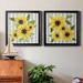 August Grove® Sunflower Array I - 2 Piece Picture Frame Painting on Canvas in Black/Blue/Green | 30.5 H x 61 W x 1.5 D in | Wayfair