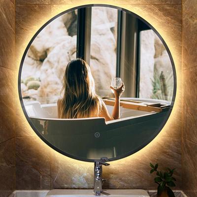 Wandspiegel Rund Badspiegel LED Beleuchtung Spiegel Badezimmerspiegel 60×60cm