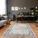 La Dole Rugs Silver Grey Ivory Abstract Marble Bordered Modern Greek Area Rug For Living Room Bedroom Hallway Runner