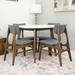 Cordale 5-Piece Mid-Century Modern Dining Set w/4 Linen Dining Chairs