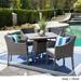 Franco Outdoor 5-piece Square Wicker Dining Set with Cushions by Christopher Knight Home