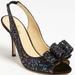 Kate Spade Shoes | Nwot Kate Spade "Charm" Glitter Bow Slingback Heels, 7m | Color: Blue/Purple | Size: 7