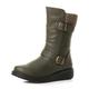 AJVANI Low Wedge Heel Knitted Collar Buckle Comfort Calf Boots Size 4 37