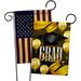 Ornament Collection Grad Party 2-Sided Polyester Garden Flag 1'5 x 1 ft. Garden Flag in Black/Yellow | 18.5 H x 13 W in | Wayfair