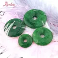 Perles Rondes en Jades Verts Lisses de 35 40 et 45mm Pendentif en Pierre pour Collier à Faire