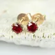 Boucles d'oreilles visage de rubis incrustées à six griffes pour femmes bijoux en argent breloque