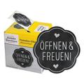 Promotion-Etiketten »Öffnen & Freuen!« 200 Stück im Spender schwarz, ZDesign