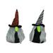 Pair Of Whimsical Plush Halloween Witch Nisse Gnome Figures - 10 X 5 X 3.5 inches