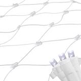 2'x8' Pure White LED Wide Angle Net Column Wrap Lights White Wire
