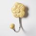 Anthropologie Accents | Anthropologie Ceramic Flower Buttercup Hook, Wall Mounted | Color: Silver/Yellow | Size: Os