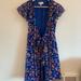 Anthropologie Dresses | Anthropologie Blue Floral Wrap Dress (Small) | Color: Blue | Size: 2