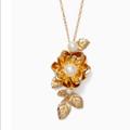 Kate Spade Jewelry | Kate Spade Lavish Blooms Pendant Necklace | Color: Cream/Gold | Size: Os