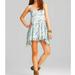 Free People Dresses | Free People Lace Voile Trapeze Floral Dresss | Color: Blue/White | Size: S