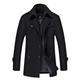 Winter Warm Wool Blend Coat Men Thick Overcoat Topcoat Men Double Collar Jackets Coat Wool Casaco Black 5XL