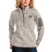 Women's Antigua Oatmeal Anaheim Ducks Fortune Half-Zip Pullover Jacket