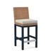 Braxton Culler Seagrass Top Counter Stool Wood/Wicker/Rattan in Brown | 37 H x 18.5 W x 22.5 D in | Wayfair B111-012/0126-63/NAVY