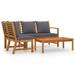 Latitude Run® 4 Piece Patio Lounge Set w/ Cushion Solid Acacia Wood Wood/Natural Hardwoods in Gray | Wayfair 7294AC15857440D0BC3A2415A8BB0830