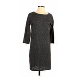 Gap Casual Dress - Shift Crew Neck 3/4 Sleeve: Gray Marled Dresses - Women's Size X-Small