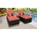 Belle Wheeled Chaise Set of 2 Outdoor Wicker Patio Furniture and Side Table