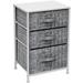 Nightstand 3-Drawer Shelf Storage - Bedside Furniture End Table Chest