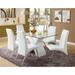 Nole Modern Black Faux Leather Pedestal Base 7-Piece Dining Set by Furniture of America