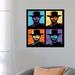 East Urban Home Clint Eastwood Multi Stamp by Radio Days - Graphic Art Print Canvas in Blue/Indigo/Orange | 26 H x 26 W x 1.5 D in | Wayfair