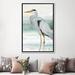 East Urban Home Heron on Seaglass I by Lanie Loreth - Painting Print Canvas/Metal in Blue/Gray/Green | 60 H x 40 W x 1.5 D in | Wayfair