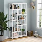 17 Stories Dabriyon 78.74" H x 39.37" W Iron Geometric Bookcase in White | 78.74 H x 39.37 W x 11.81 D in | Wayfair