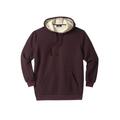 Men's Big & Tall Sherpa-Lined Thermal Waffle Pullover Hoodie by KingSize in Heather Bordeaux (Size XL)