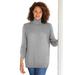 Plus Size Women's Perfect Long Sleeve Turtleneck Sweater by Woman Within in Medium Heather Grey (Size 1X)