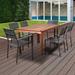 Latitude Run® Codie-James 7 Piece Outdoor Dining Set Wood in Brown/White | 29 H x 59 W x 35 D in | Wayfair D7231211EC9A42D18A02EB1966E51BAF