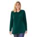 Plus Size Women's Perfect Long-Sleeve V-Neck Tunic by Woman Within in Emerald Green (Size 26/28)