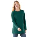 Plus Size Women's Perfect Long-Sleeve Crewneck Tee by Woman Within in Emerald Green (Size 3X) Shirt