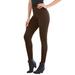 Plus Size Women's Fleece-Lined Legging by Roaman's in Chocolate (Size L)
