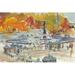 Winston Porter Autumn in New York - Study IV by Samuel Dixon - Wrapped Canvas Painting Canvas in Blue/Gray/Orange | 8 H x 12 W x 1.25 D in | Wayfair