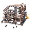 ROBOTIME 3D Puzzle Upgrade Marble Run, Wooden Model Kits for Adults to Build, Model Building Construction Jigsaw Craft, Best Birthday or Valentine's Day Gifts - Night City