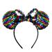 Disney Accessories | Minnie Mouse Ears Rainbow Sequin Headband With Bow | Color: Blue/Pink | Size: Os