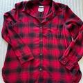 American Eagle Outfitters Tops | American Eagle Boyfriend Fit Flannel | Color: Black/Red | Size: L