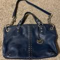 Michael Kors Bags | Navy Blue Michael Kors Top Handle Shoulder Purse | Color: Blue/Silver | Size: 13in L, 9in Tall, About 5 In W. Shoulder 12in