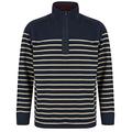 Tokyo Laundry Men's Bibury Striped Thick Cotton Pique Half Zip Neck Sweater Top - Fog Stone - XXL