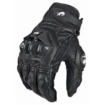 Gants de moto coupe-vent en cuir véritable pour hommes gants d'équitation à doigts complets