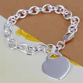 Bracelets en argent couleur pour femme joli cadeau de saint-valentin breloques en forme de cœur