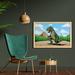 East Urban Home Ambesonne Dinosaur Wall Art w/ Frame, Giant Lizard T-Rex On Active Volcano Untouched Jungle Backdrop | Wayfair