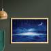 East Urban Home Ambesonne Fantasy Wall Art w/ Frame, Night Sky w/ Moon Falling Stars Clouds Horizon Mysterious Space Art | Wayfair